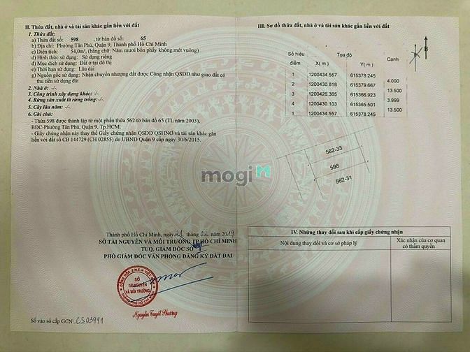 Hình ảnh Bán đất hẻm 4 đường Cầu Xây Phường Tân Phú Quận 9