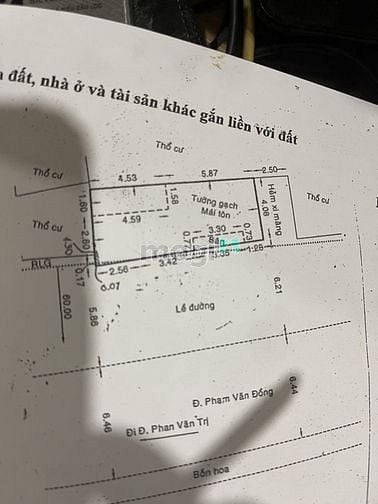 Hình ảnh MT Phạm Văn Đồng P11 BT! 10.8tỷ/ 12x4, có vỉa hè