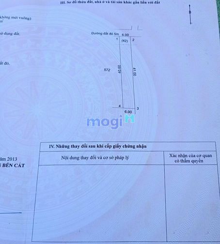 Hình ảnh An Tây Bến Cát đường nhựa DX 8m, 6×42×100m thổ cư