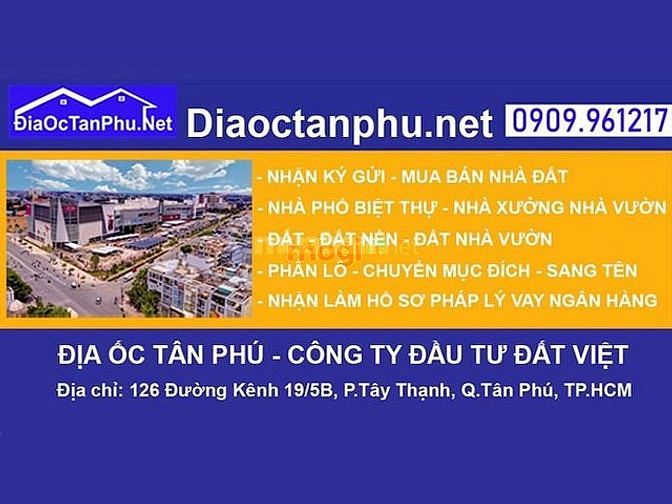 Hình ảnh Bán đất mặt tiền lô góc 2 mặt đường Tây Thạnh Tân Phú 1500m2 thổ cư.