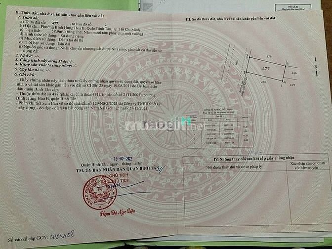 Hình ảnh Bán đất mới ra sổ Hồ văn Long KCN Vĩnh Lộc giá 3,6 tỷ
