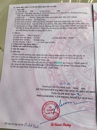 Hình ảnh Bán lô đất tiện xây mời hẻm xe hơi 7m 52/41/20 Đường số 8, Bình Tân