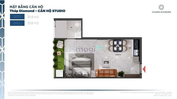 Hình ảnh Căn Hộ Studio Cao Cấp 5* 34tr/m2 DĨ AN, BÌNH DƯƠNG - CHARM DIAMOND