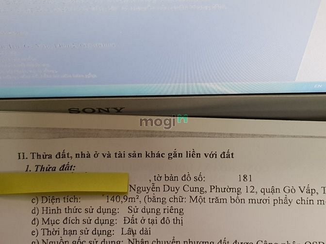 Hình ảnh BÁN GẤP, Bán đất đường Nguyễn Duy Cung, Gò Vấp, 7x20m, Giá 6 tỷ