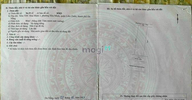 Hình ảnh bán lô đất mặt tiền hòa minh 4 vi tri cực đêp