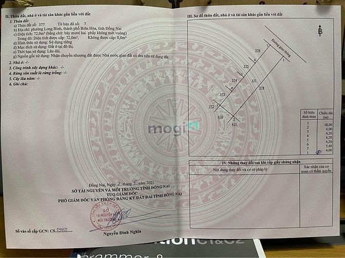 Hình ảnh Đất sổ riêng thổ cư Phường Long Bình . TP. Biên Hòa .