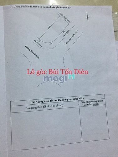 Hình ảnh bán lô góc bùi tấn diên vs phước lý 1 vi tri qa đêp