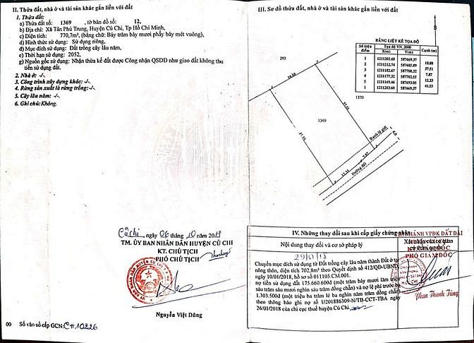 Hình ảnh Bán đất ở thổ cư 770.7m tại Xã Tân Phú Trung, Củ Chi, giá 11,23 tỷ.