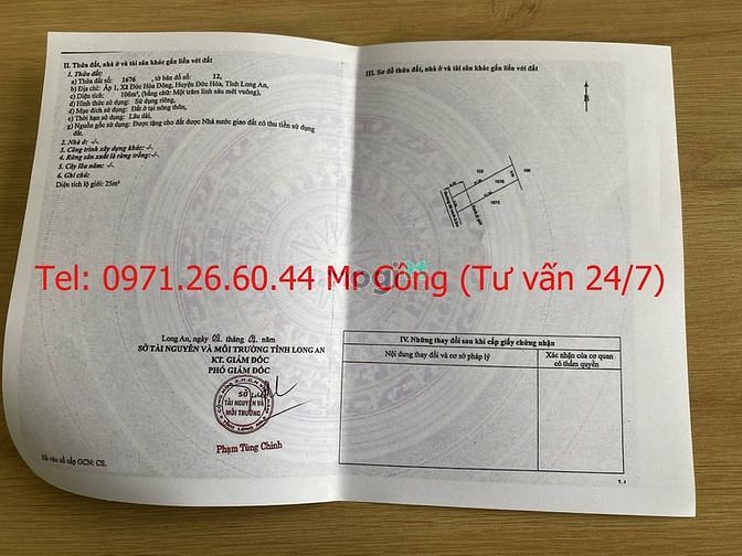 Hình ảnh Cần bán gấp lô thất full thổ cư TT Đức Hòa