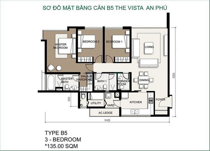 Hình ảnh Chung cư The Vista An Phú 135m² 3PN Giá 6,5tỷ