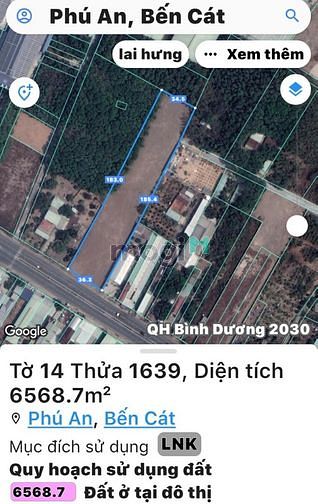 Hình ảnh Bán đất MT ĐT744, Phú An, Bến Cát, DT:34x183, TC300m2, SHR, giá 46 tỷ
