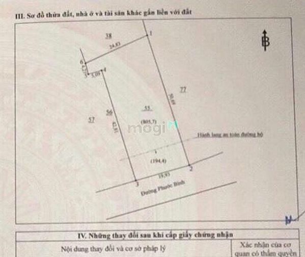 Hình ảnh Đất dân 1135m2 (21x54) Đất hồng, mặt tiền đường chính,