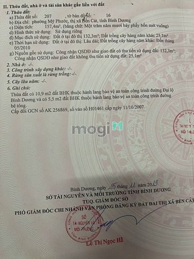 Hình ảnh Bán 2MT QL13, P.Mỹ Phước, TX. Bến Cát, DT:5.5x29, TC132m2, SHR, 3,1 tỷ