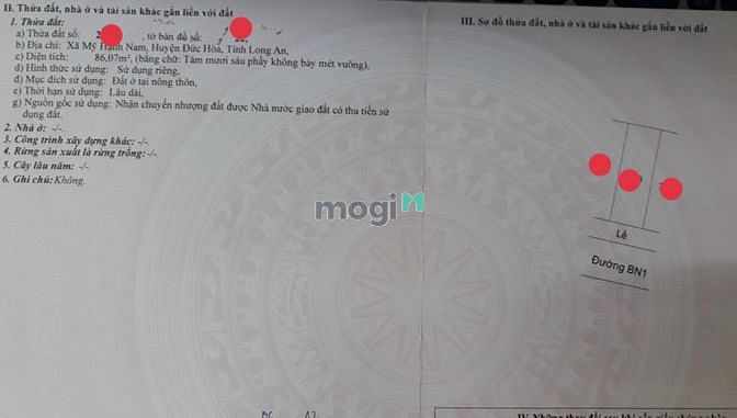 Hình ảnh Đất KDC Xuyên Á Tp.Đức Hòa,Long An , 86m2, Thổ Cư 100%, Sổ Hông Riêng.