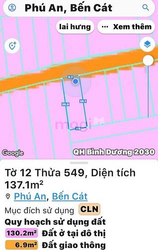 Hình ảnh Bán đất Phú An, Bến Cát, DT:6.7x20, TC50m2, SHR, giá 1,450 tỷ