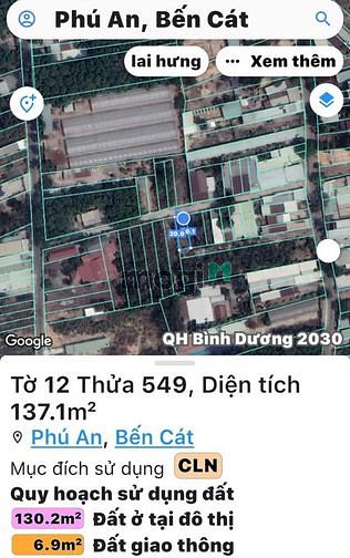 Hình ảnh Bán đất Phú An, Bến Cát, DT:6.7x20, TC50m2, SHR, giá 1,450 tỷ