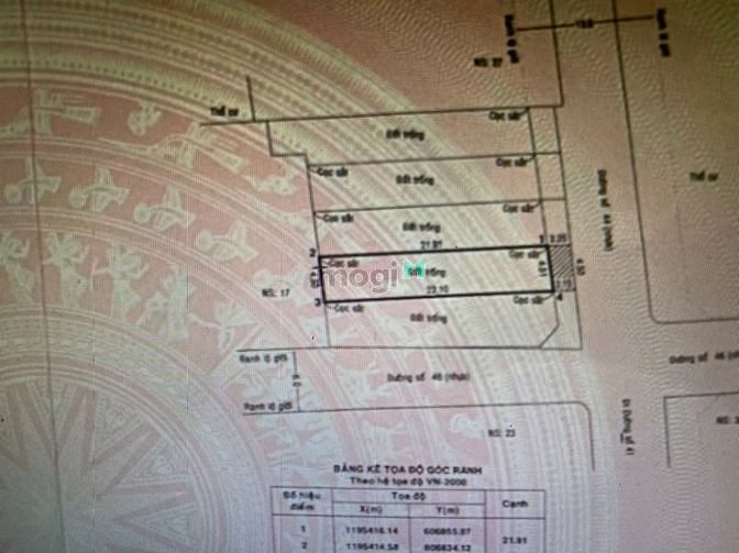 Hình ảnh Chính chủ gửi bán nền đất MT đg Trần Văn Sắc, Thảo Điền, Quận 2
