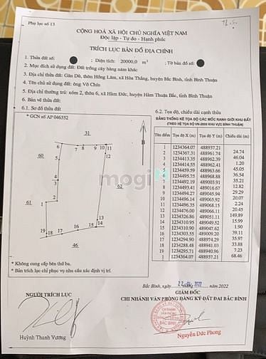 Hình ảnh Bán 20,000m2 đất Hòa Thắng giá rẻ 100k/m2 - cách DT716 3km