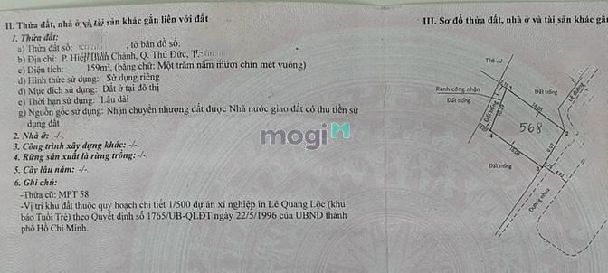 Hình ảnh Bán đất Thủ Đức Hiệp Bình Chánh - 160m2 - giá chỉ 18 tỷ