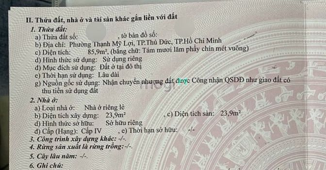 Hình ảnh Bán đất thổ cư Phường Thạnh Mỹ Lợi -Dt 86m2, ngang hơn 4m 💥giá TL