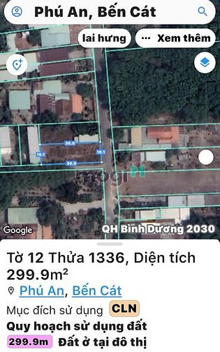 Hình ảnh Bán lô Góc 2MT Phú An, Bến Cát, DT:10×30, TC110m2, SHR, 3,6 tỷ