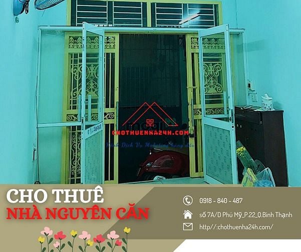 Hình ảnh Cho Thuê Nhà 1 Trệt, 1 Gác Lửng, 2PN số 7A/D Phú Mỹ , P.22, Bình Thạnh