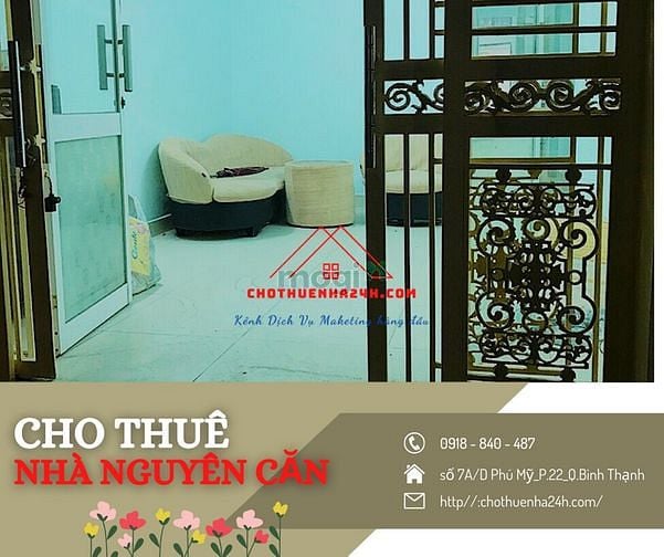 Hình ảnh Cho Thuê Nhà 1 Trệt, 1 Gác Lửng, 2PN số 7A/D Phú Mỹ , P.22, Bình Thạnh