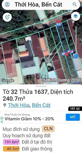 Hình ảnh Bán đất MT nhựa P.Thới Hòa, TX.Bến Cát, DT:5x21, TC60m2, SHR, 1,550 tỷ