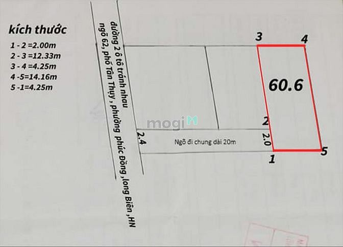 Hình ảnh Gia đình cần bán mảnh đất diện tích 60.6m2 tại phố Tân Thụy