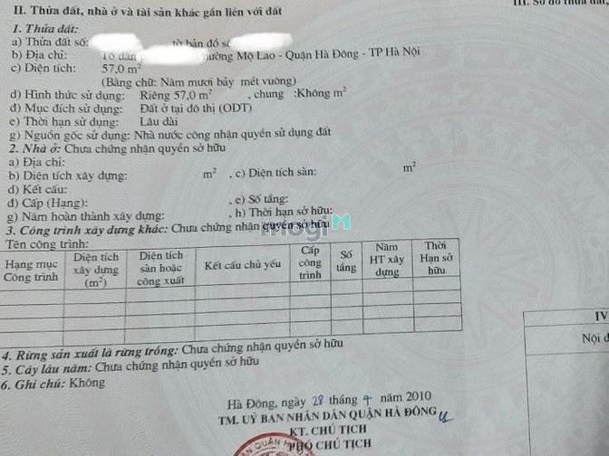 Hình ảnh Bán Đất Dịch vụ mỗ lao, đất vuông vắn, ngõ oto