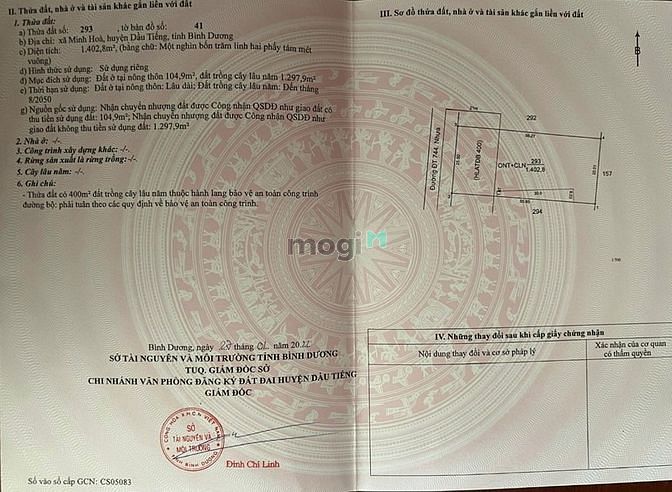 Hình ảnh Bán đất MT ĐT744, Minh Hòa, Dầu Tiếng, DT25x56, TC105m2, SHR, 5,250 tỷ