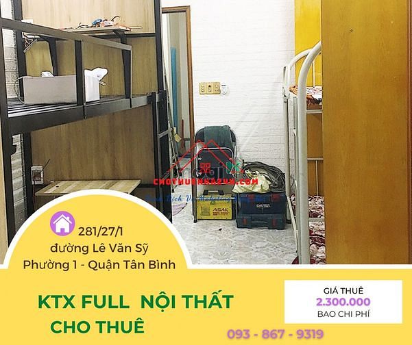 Hình ảnh Phòng KTX Cho Thuê Full Nội Thất có ban Công Lê Văn Sỹ, Q.Tân Bình