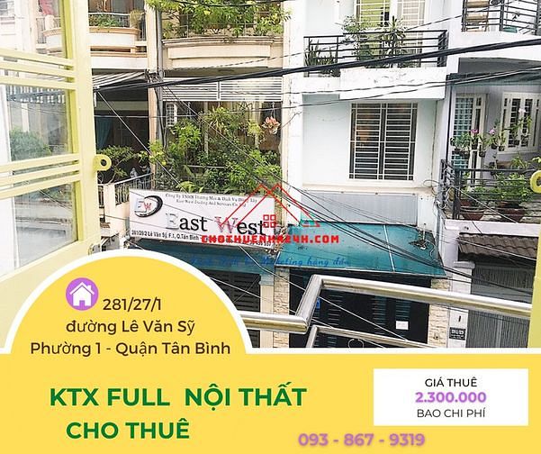 Hình ảnh Phòng KTX Cho Thuê Full Nội Thất có ban Công Lê Văn Sỹ, Q.Tân Bình