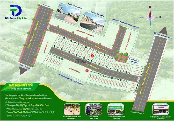 Hình ảnh Mở bán KDC Đất Nam Tây Lân sổ hồng riêng liền kề Aeon Bình Tân