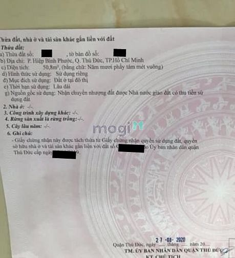 Hình ảnh Kinh doanh bể nợ bán gấp Lô Đất Ở Hiệp Bình Phước, TP Thủ Đức,