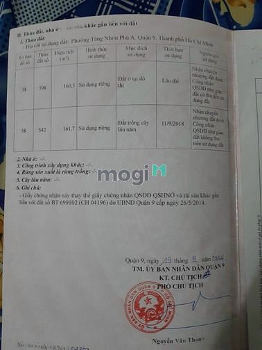 Hình ảnh Cần bán đất 2 mặt tiên xây biệt thư đường 102. P tăng nhơn phú A. Tp đ