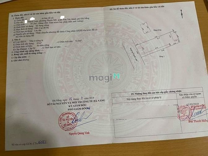 Hình ảnh Cần tiền bán lô đất đường Thạch Lam,P Phước Mỹ,Q Sơn Trà
