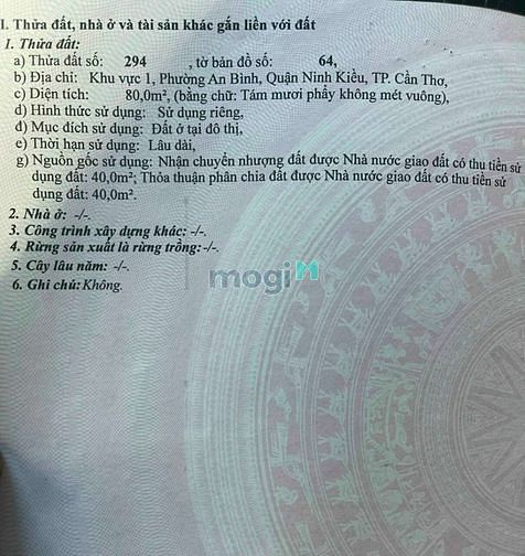 Hình ảnh Bán Nền Hẻm 1 Trần Vĩnh Kiết P.An Bình Q.Ninh Kiều Giá 2 Tỷ 850TR