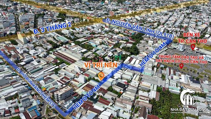 Hình ảnh Bán cặp nền đường Hồ Bún Xáng Ninh Kiều|Hẻm ôtô 4M|3,5T/Nền|