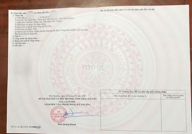 Hình ảnh Đất rộng xã Thịnh Đức thành phố Thái Nguyên