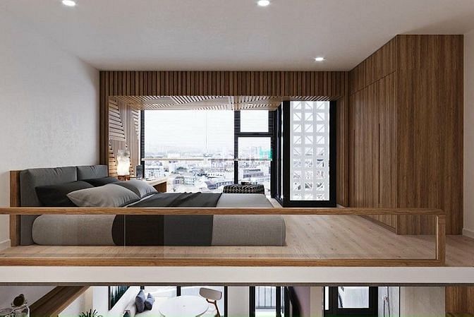 Hình ảnh Duplex studio full nội thất cửa sổ ban công thoáng mát Lý Phục Man