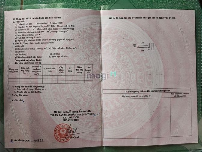Hình ảnh chủ cần tiền bán nhanh lô 99 m tại bột xuyên mỹ đức hn