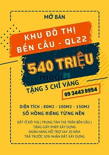Hình ảnh HOT HOT 450TR/nền SHR 150M2 KDC Mới Thị Trấn Bến Cầu