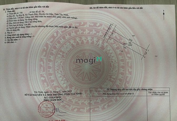 Hình ảnh Hàng thơm 140m2 full thổ cư, MT đường 5m Thạnh Đức Gò Dầu Tây Ninh