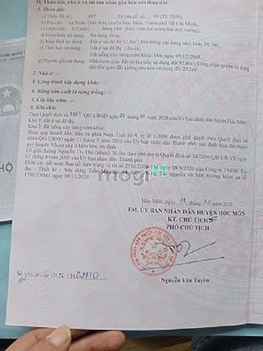 Hình ảnh Cần bán đất Nguyễn Thi Thử, Xã Xuân Thới Sơn, Huyện Hóc Môn