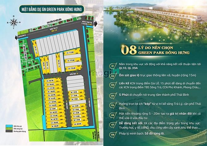 Hình ảnh Dự án green park Đông Hưng đất nền ven Thành phố Thái Bình