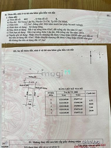 Hình ảnh Củ Chi, Tỉnh Lộ 7, Đất Mặt tiền đường 593, KV 5.5x20m 112m2, Chỉ 1.92