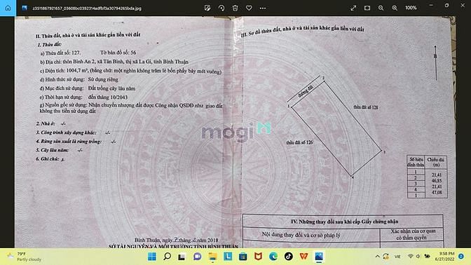 Hình ảnh Bán đất khu rừng vàng xã Tân Bình, thị xã La Gi, Bình Thuận,