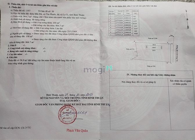 Hình ảnh Lô Gần Biển Chỉ với Giá 9 tỷ 099 ,DT 964,7m2 ,Tân Phước,TX.LAGI,Bình
