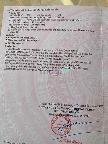 Hình ảnh Bán Đất Q2 Bình Trưng Đông dt 96m Giá 6 tỷ